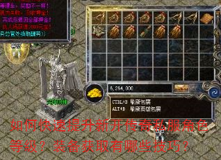 如何快速提升新开传奇私服角色等级?装备获取有哪些技巧? 如何快速提升新开传奇私服角色等级?装备获取有哪些技巧?